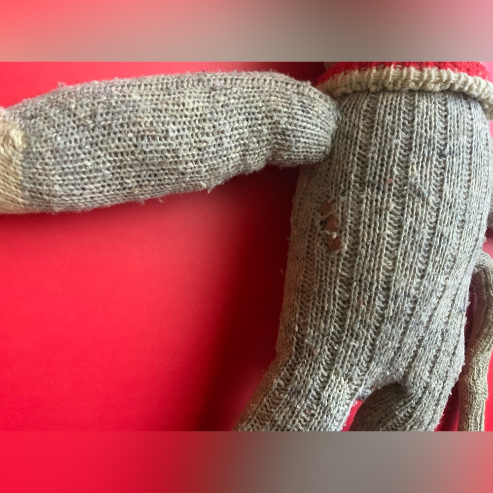 Vintage Gray Knit Sock Monkey - Picture 10 of 12